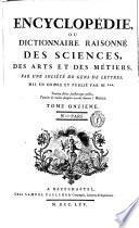 Encyclopédie; ou Dictionnaire raisonné des sciences