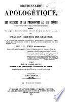 Encyclopédie théologique: Dictionnaire apologétique