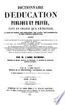 Encyclopédie théologique: Dictionnaire d'éducation publique et privée