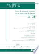 Enjeux 78. revue de formation continuée et de didactique du français