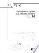 Enjeux N° 80, Printemps 2011