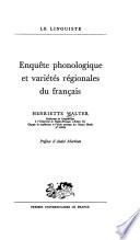 Enquête phonologique et variétés régionales du français