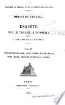 Enquête sur le travail à domicile dans l'industrie de la lingerie