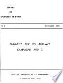 Enquêtes sur les agrumes, campagne 1970-71