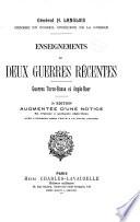 Enseignements de deux guerres récentes