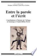 Entre la parole et l'écrit