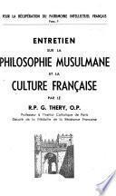 Entretien sur la philosophie musulmane et la culture française