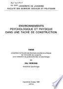 Environnements psychologique et physique dans une tâche de construction