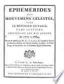 Ephémérides des mouvemens célestes