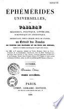 Éphémérides universelles, ou Tableau religieux, politique, littéraire, scientifique et anecdotique, présentant, pour chaque jour de l'année, un extrait des annales de toutes les nations et de tous les siècles... jusqu'à nos jours