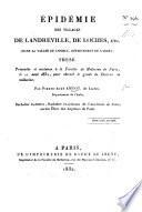 Épidémie des villages de Landreville, de Loches ... Thèse, etc