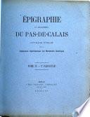 Epigraphie du département du Pas-de-Calais