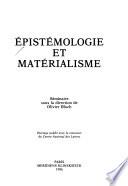 Epistémologie et matérialisme
