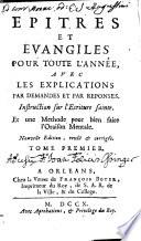 Epitres et evangiles de toutte l'année