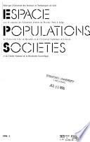 Espace, populations, sociétés