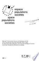 Espace, populations, sociétés