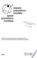 Espace, populations, sociétés