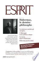 Esprit août-septembre 2015 - Habermas, le dernier