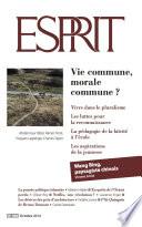 Esprit octobre 2014 - Vie commune, morale commune