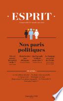 Esprit septembre 2017 - Nos paris politiques