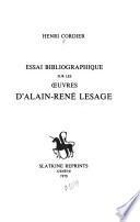 Essai bibliographique sur les oeuvres d'Alain-René Lesage