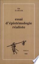 Essai d'épistémologie réaliste