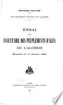 Essai d'un inventaire des peiplements d'alfa de l'Algéria