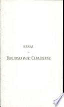 Essai de Bibliographie Canadienne