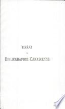 Essai de Bibliographie Canadienne