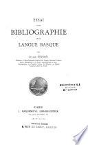 Essai de bibliographie de la langue basque