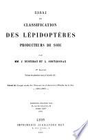 Essai de classification des lépidoptères producteurs de soie