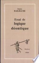 Essai de logique déontique