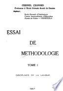 Essai de méthodologie: Disciplines de la langue