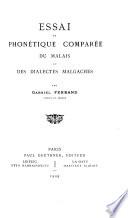 Essai de phonétique comparée du malais et des dialectes malgaches