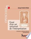 Essai d’un art universel de l’interprétation