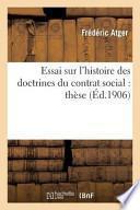 Essai Sur Histoire Doctrines Du Contrat Social: These
