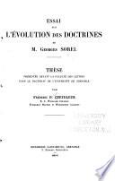 Essai sur l'évolution des doctrines de Georges Sorel ...