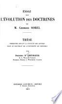 Essai sur l'évolution des doctrines de M. Georges Sorel
