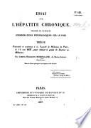 Essai sur l'hépatite chronique ... thèse, etc