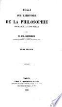 Essai sur l'histoire de la philosophie en France, au XVIIe siècle