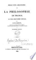 Essai sur l'histoire de la philosophie en France