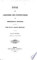 Essai sur l'histoire des institutions des principaux peuples