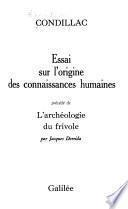 Essai sur l'origine des connaissances humaines