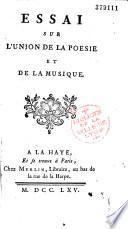Essai sur l'union de la poésie et de la musique