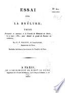 Essai sur la brûlure; thèse, etc