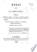 Essai sur la brûlure; thèse, etc