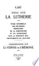 Essai sur la lutherie