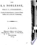 Essai sur la noblesse