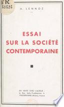 Essai sur la société contemporaine