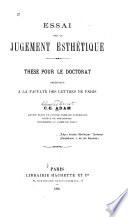 Essai sur le jugement esthétique